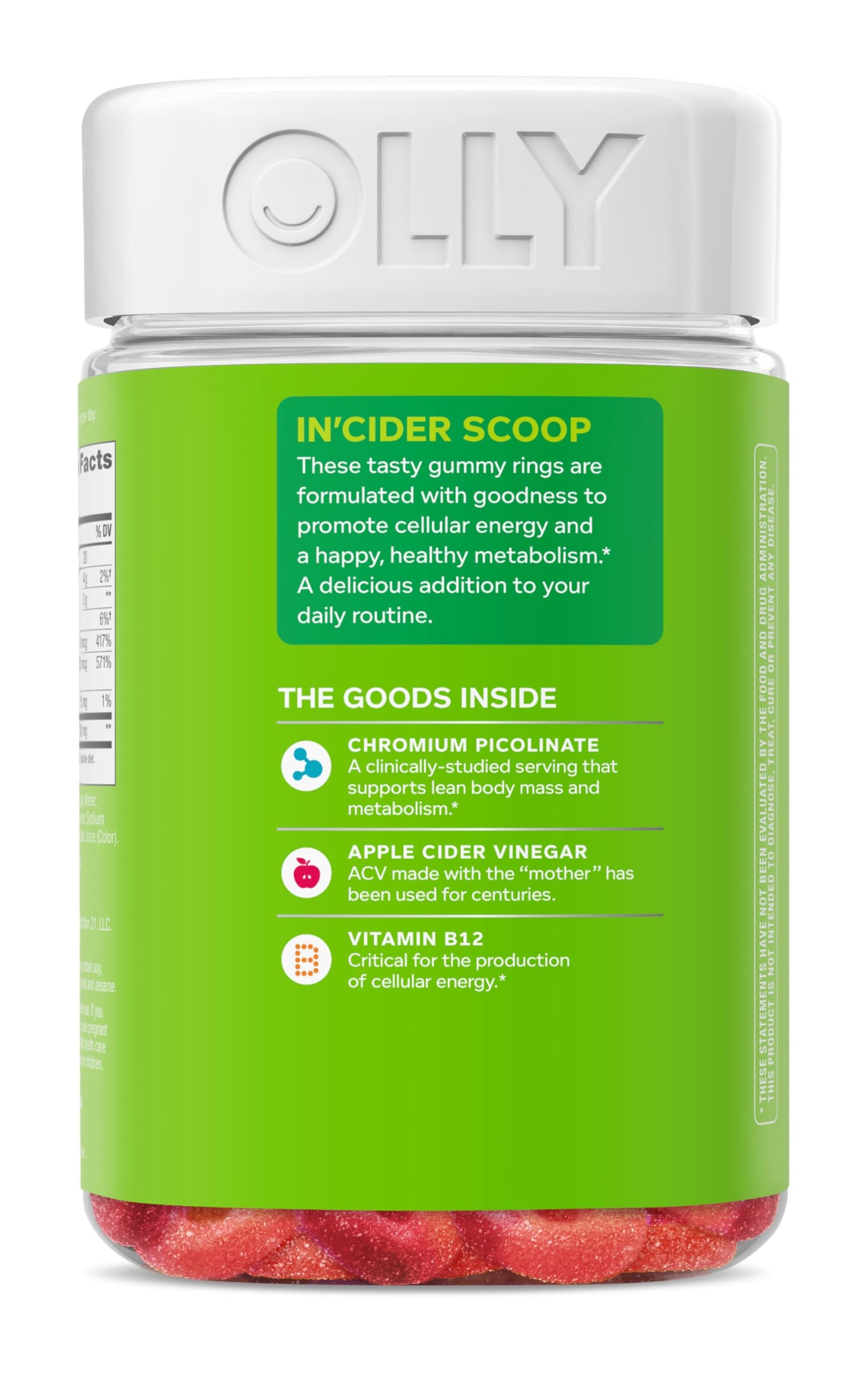 Olly health and wellness daily metabolism supplement bottle