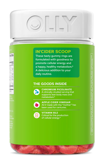 Olly health and wellness daily metabolism supplement bottle