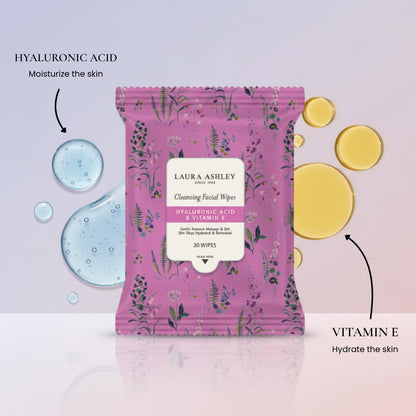 Laura Ashley Retinol and Niacinamide face wipes pack close up