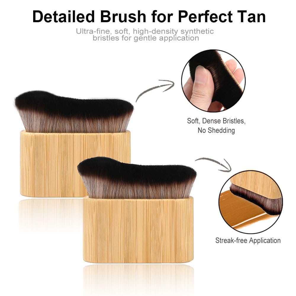 Kabuki body brush for self tan blending