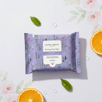 Lifestyle shot of Laura Ashley 120 count face wipes set