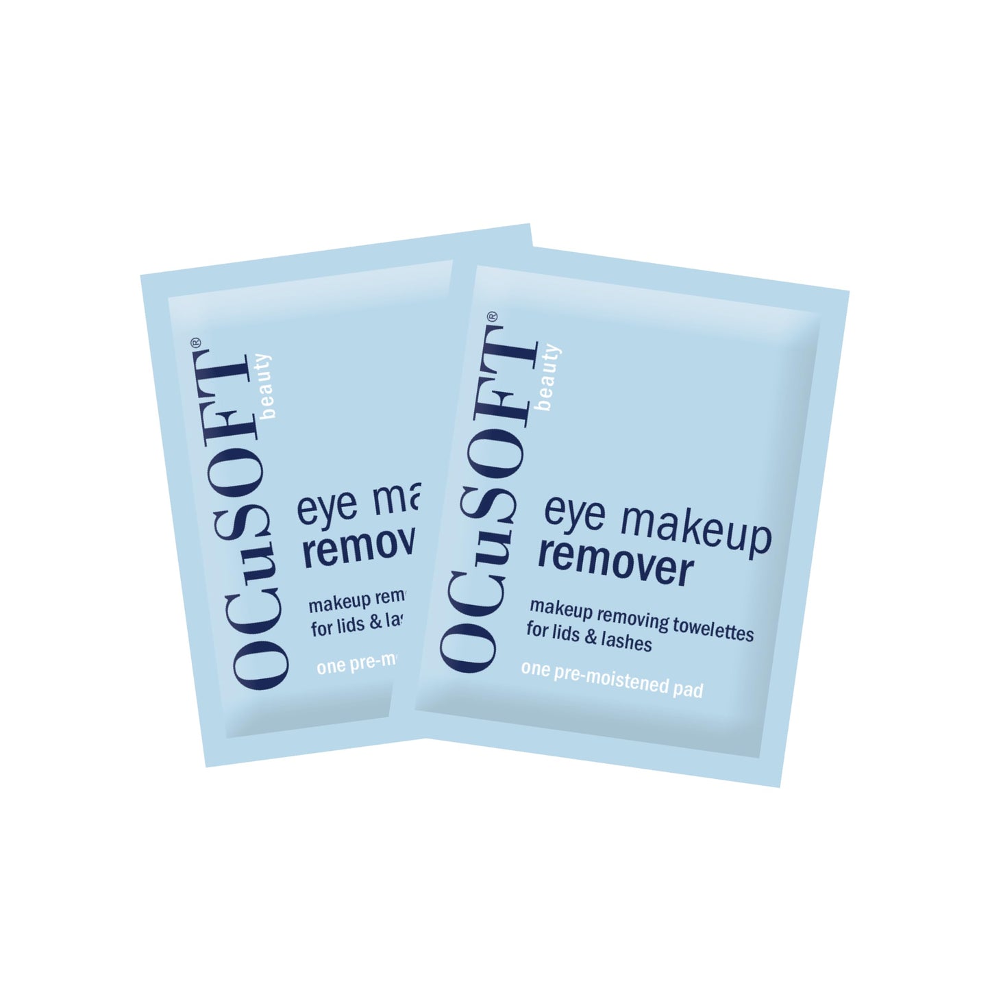 OCuSOFT individually wrapped makeup removing towelettes packaging layout