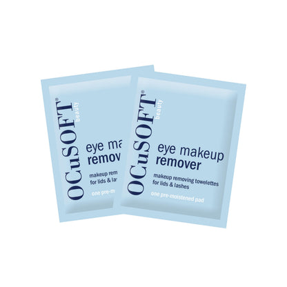 OCuSOFT individually wrapped makeup removing towelettes packaging layout