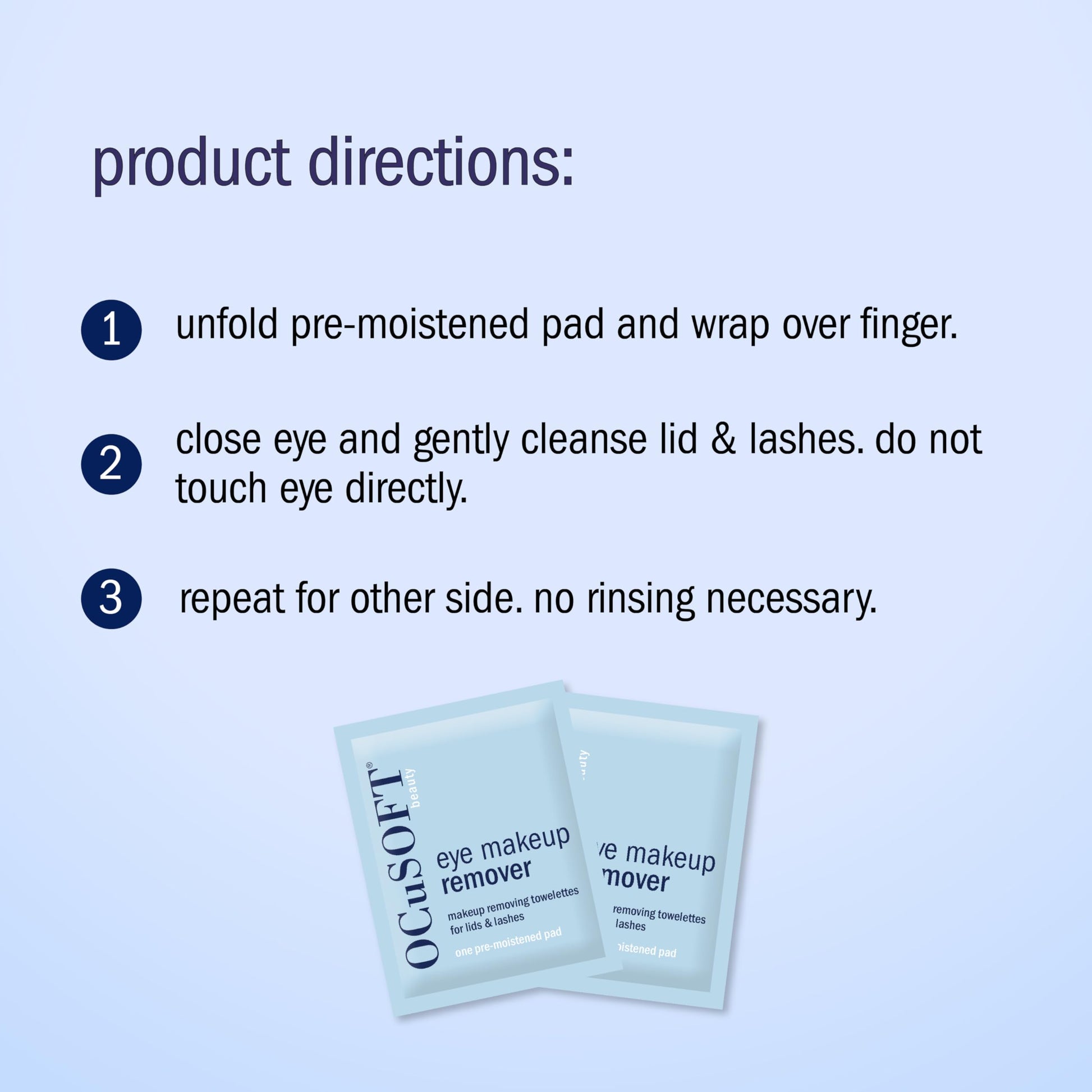 OCuSOFT fragrance free eye makeup remover pads ingredients list