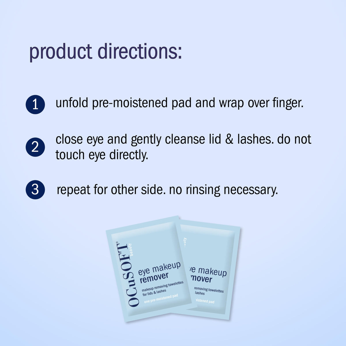 OCuSOFT fragrance free eye makeup remover pads ingredients list
