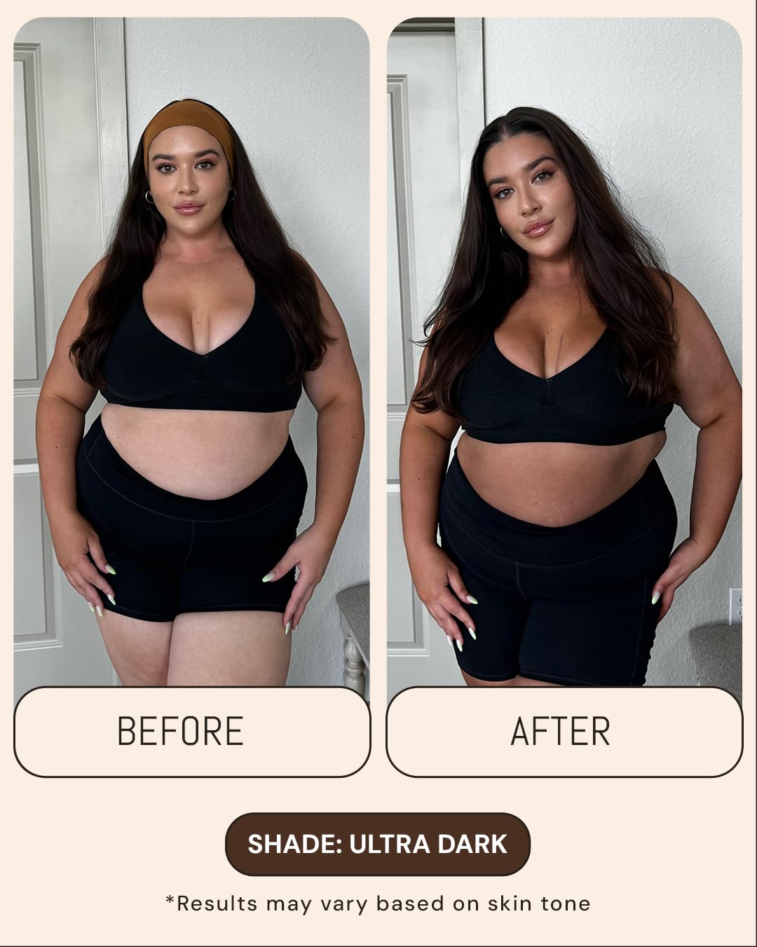 Peta Jane self-tanner result on skin
