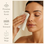 Individually wrapped DermorÃ© eyelid cleansing wipe sachet