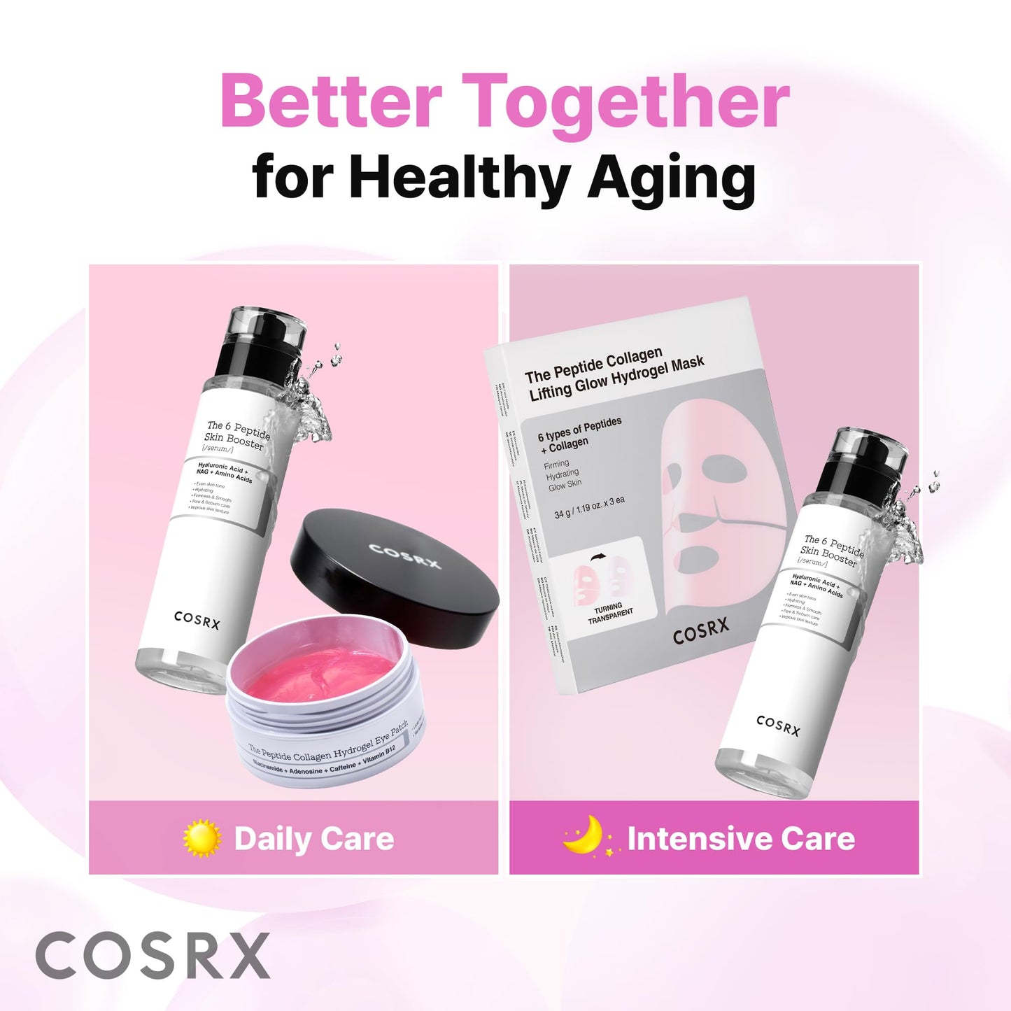 Authentic imported COSRX pink edition eye patch tub with a protective inner lid and spatula.