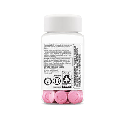 Olly natural fruit punch flavor iron health supplement container layout
