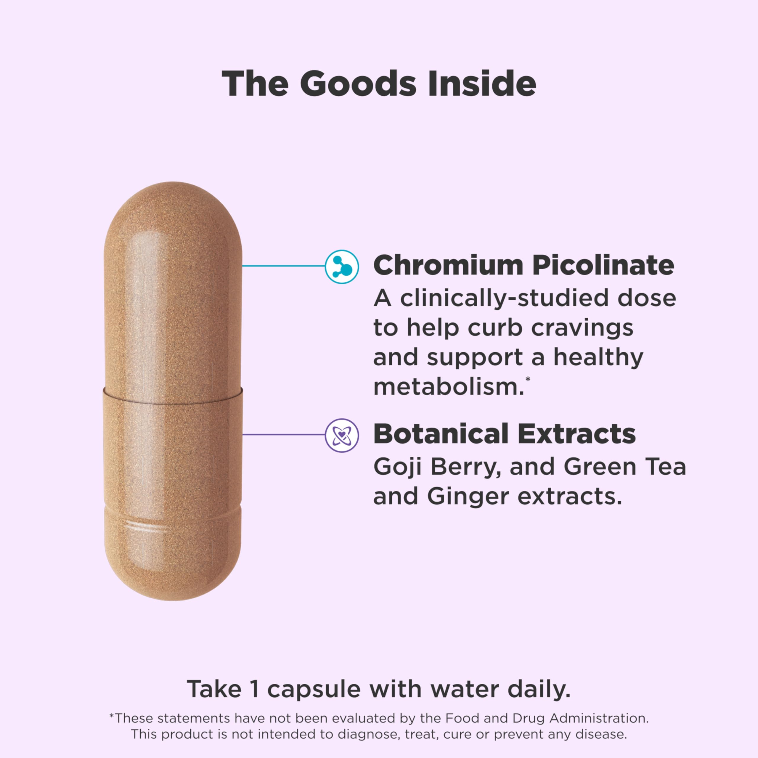 OLLY metabolism and energy support capsules displayed next to fresh ginger and green tea