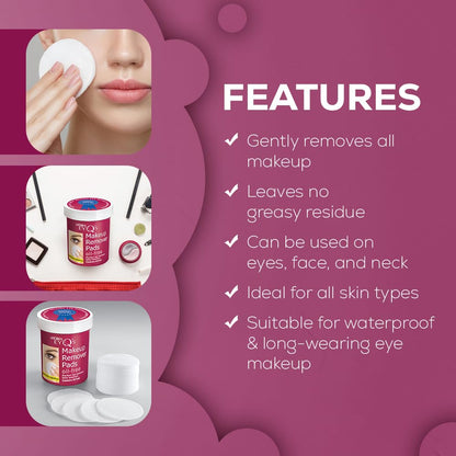 Three pack bundle of Andrea non-greasy eye makeup wipes