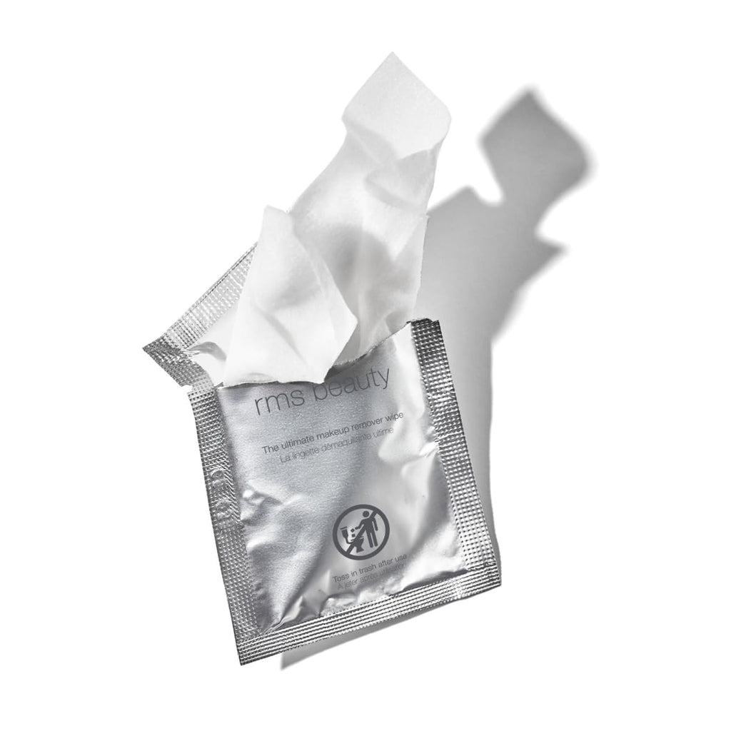 Close up of RMS Beauty coconut oil towelette for sensitive skin