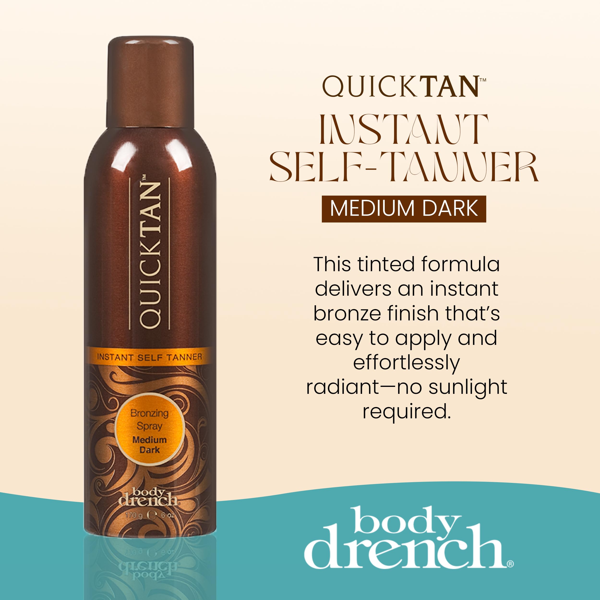 Back of Body Drench Quick Tan bottle showing usage instructions