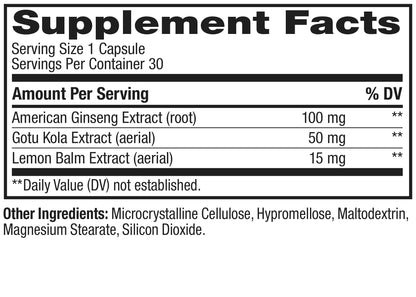 Olly Focus supplement bottle back label details