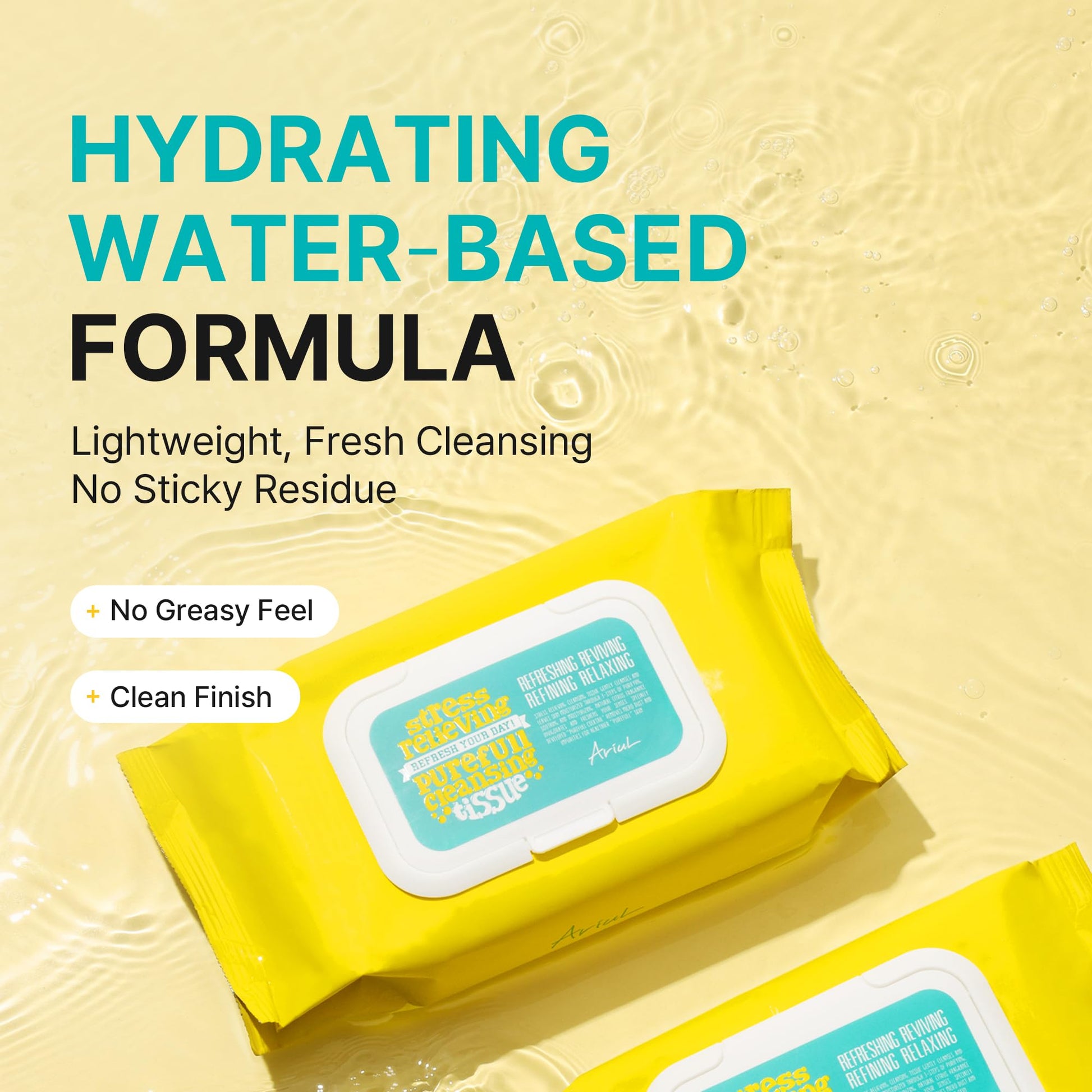 Hydrating makeup remover tissues for sensitive skin showcasing the secure resealable plastic flap.