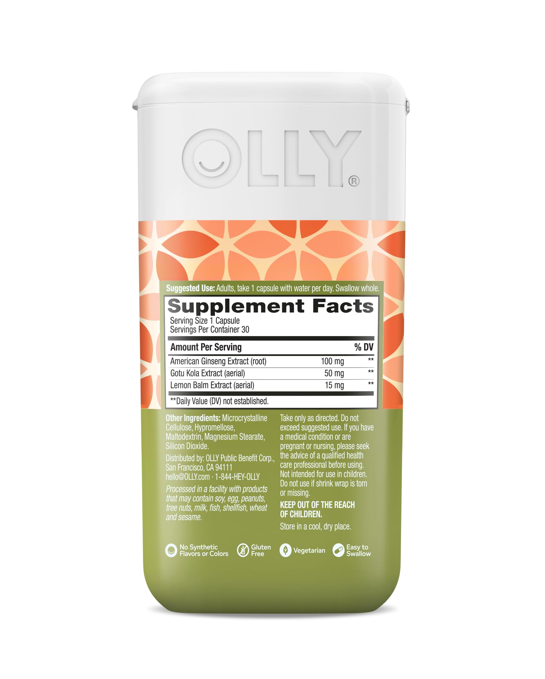 Olly Focus vegetarian capsules packaging