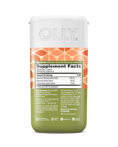 Olly Focus vegetarian capsules packaging