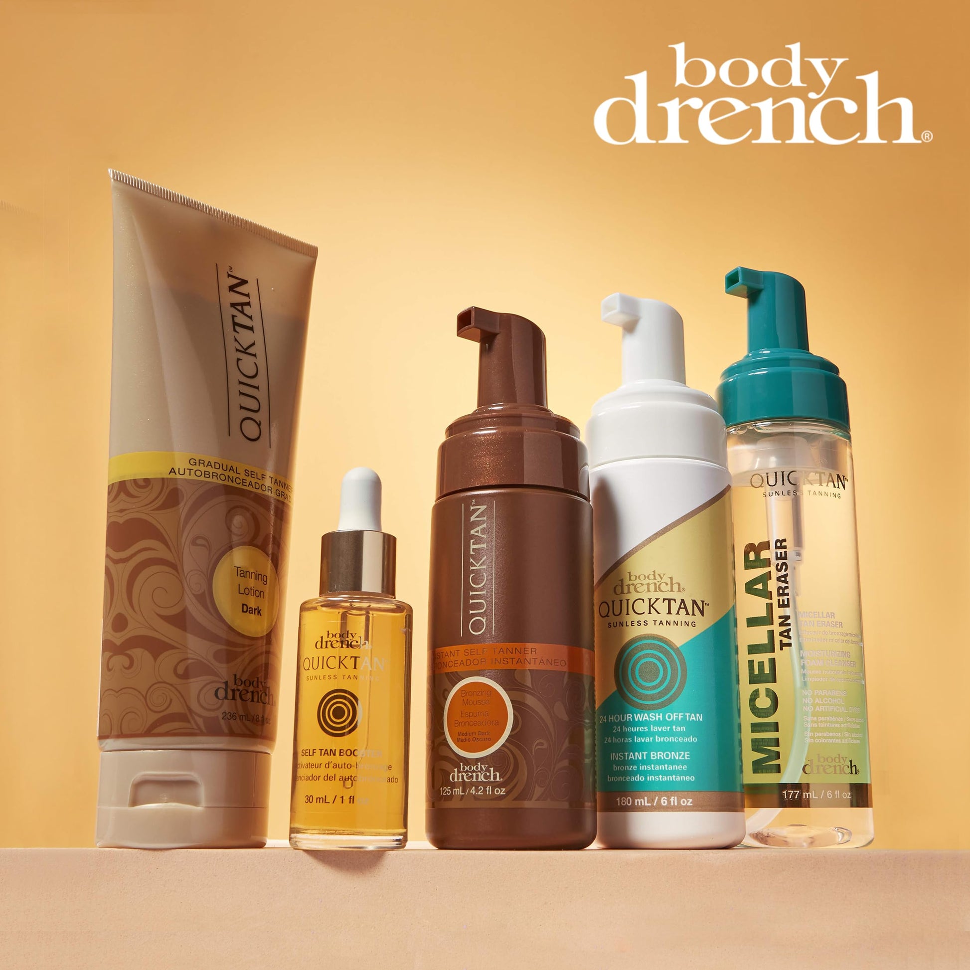 Authentic USA-imported Body Drench tanning spray collection