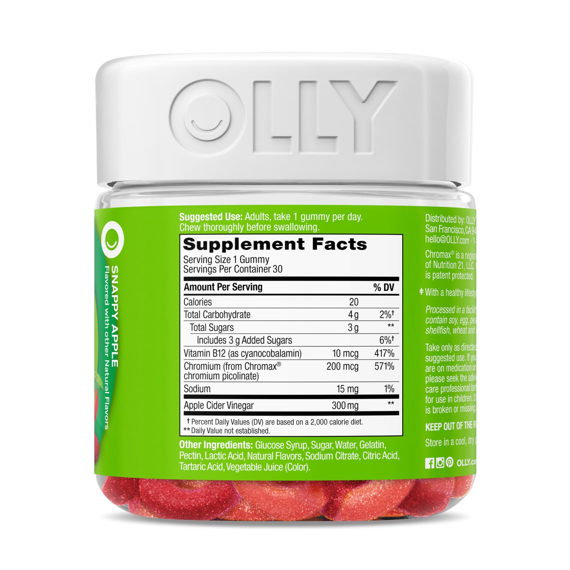 Premium imported OLLY metabolism and cellular energy supplement packaging