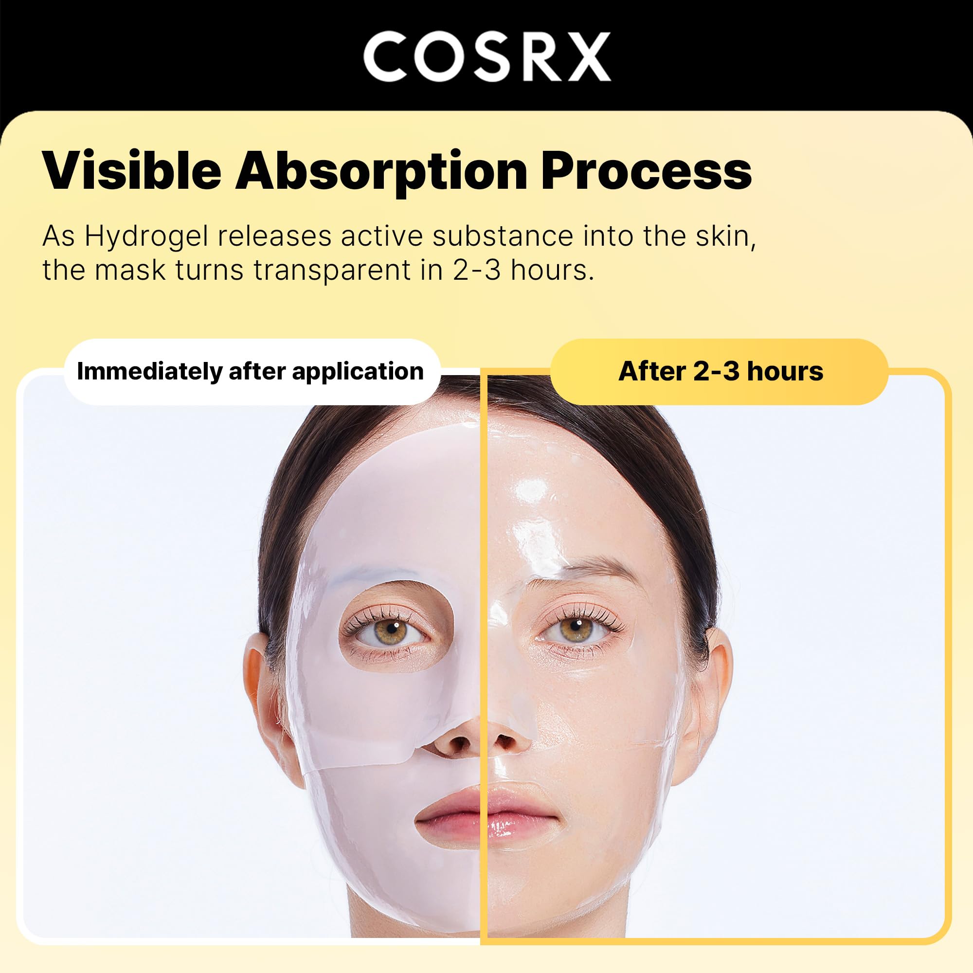 Side angle of the COSRX three count packaging box displaying product details and ingredient information clearly.