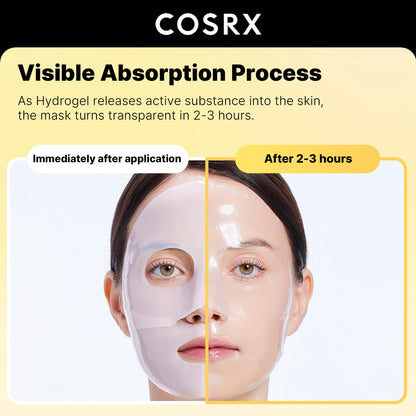 Side angle of the COSRX three count packaging box displaying product details and ingredient information clearly.