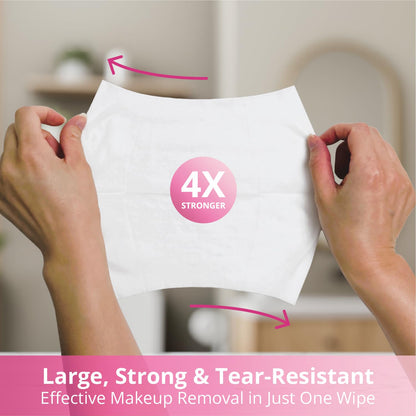 Air Jungles alcohol free makeup wipes stack of 4 packs highlighting the total 100 count volume.