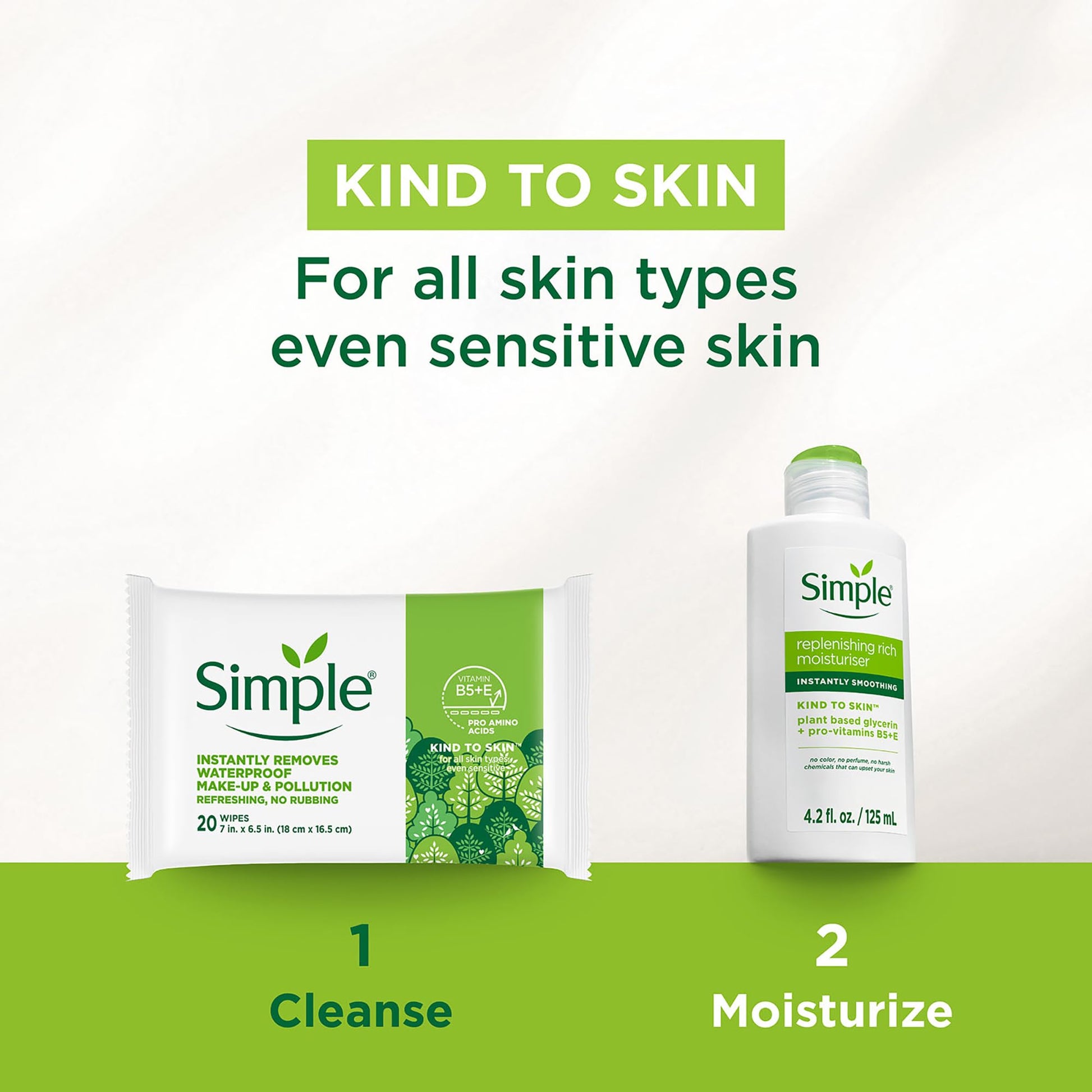 Simple vegan facial wipes for daily skincare routine
