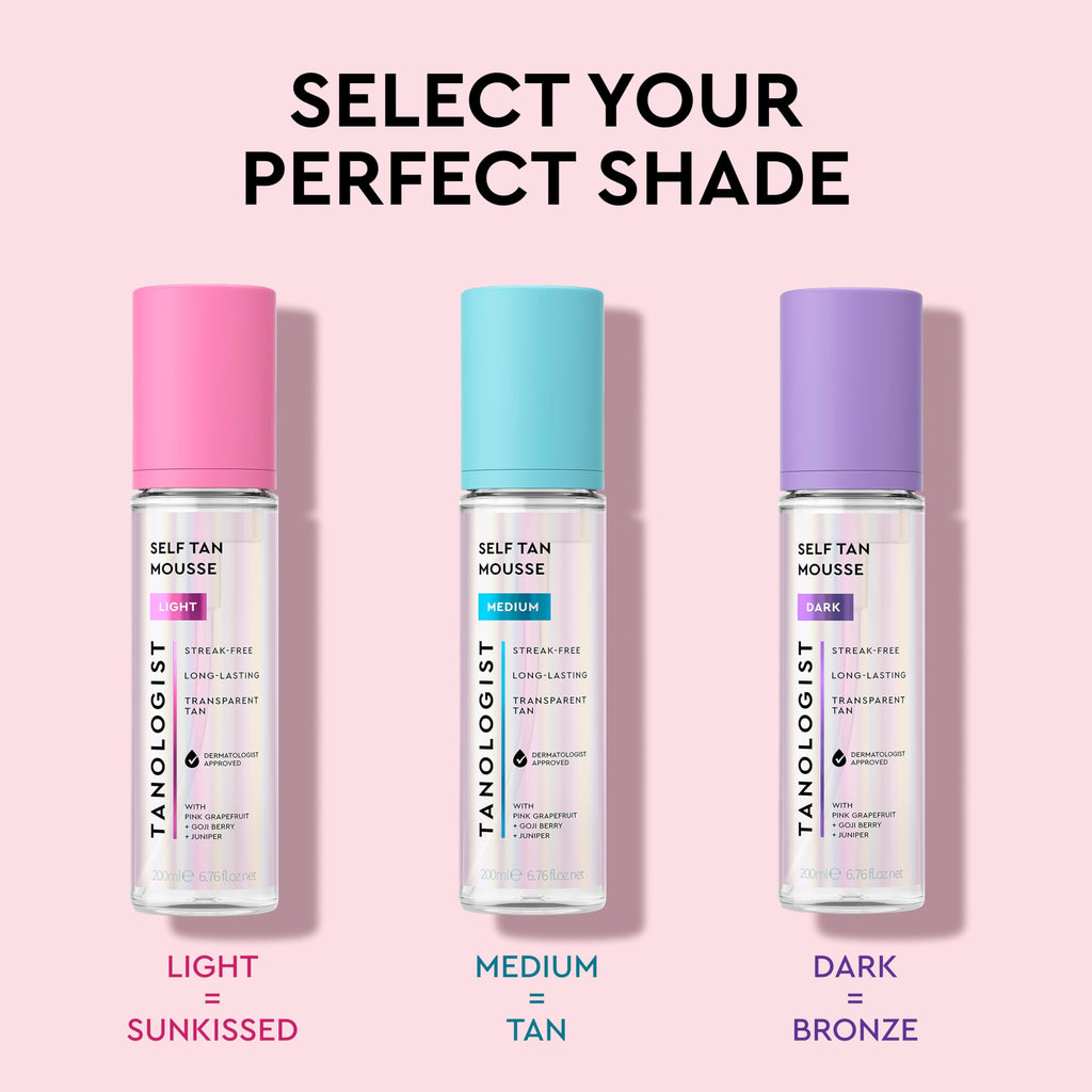 Tanologist self tanner bottle paired with application mitt