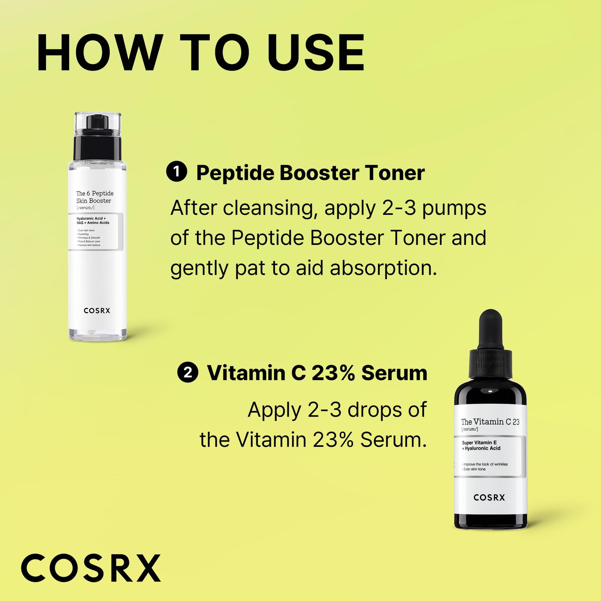 Premium USA imported COSRX brightening care booster duo box contents detailed