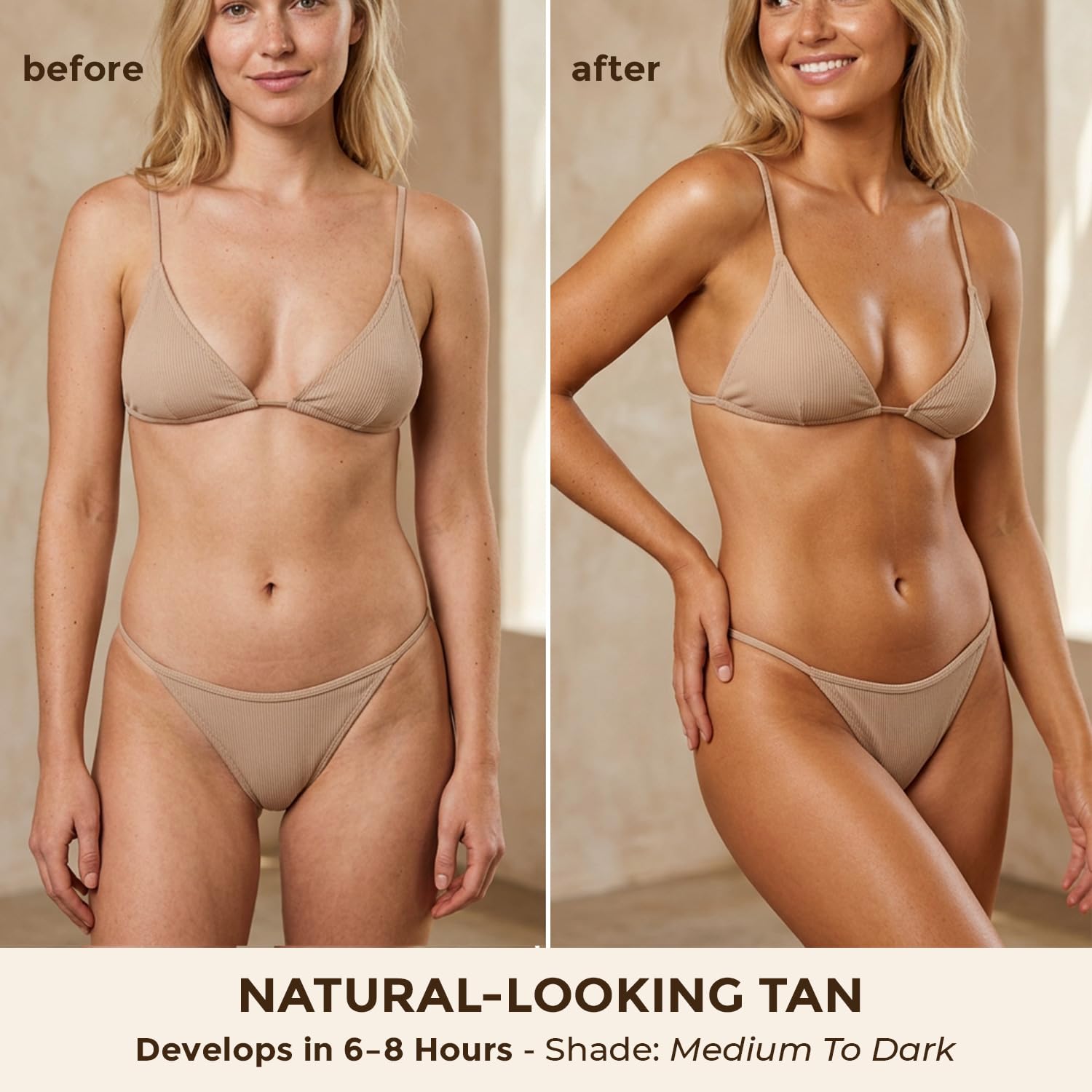 Beauty By Earth tanning foam bottle side profile