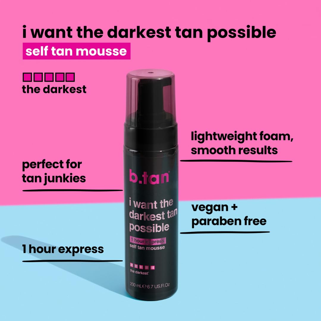 Texture shot of the lightweight B.TAN sunless express tanning mousse foam