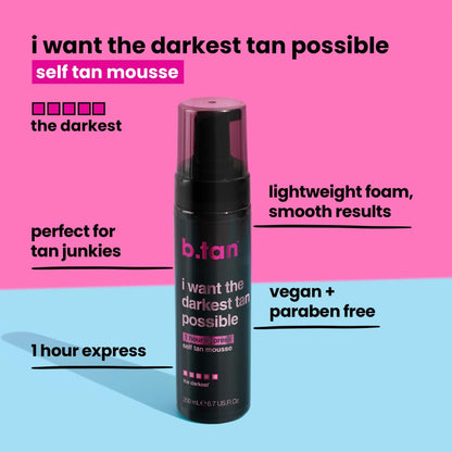 Texture shot of the lightweight B.TAN sunless express tanning mousse foam