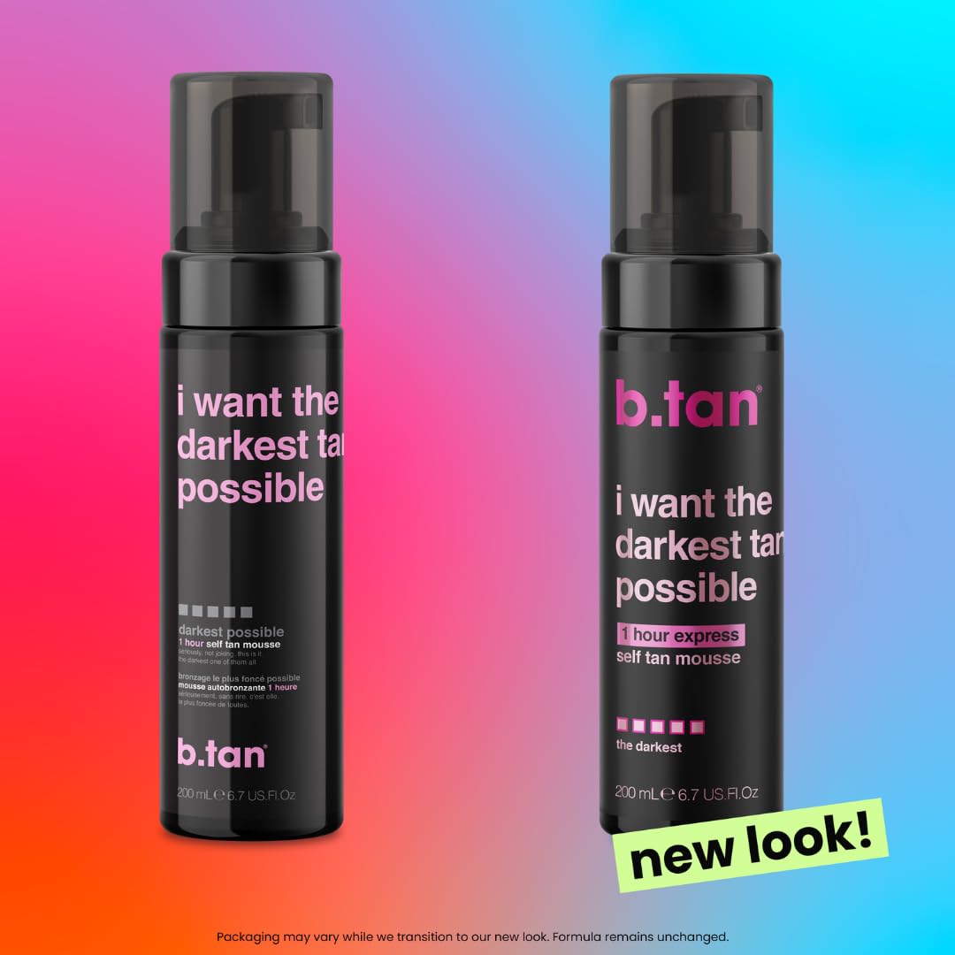 B.TAN Ultra Dark self tanner container highlighting vegan and cruelty-free logos
