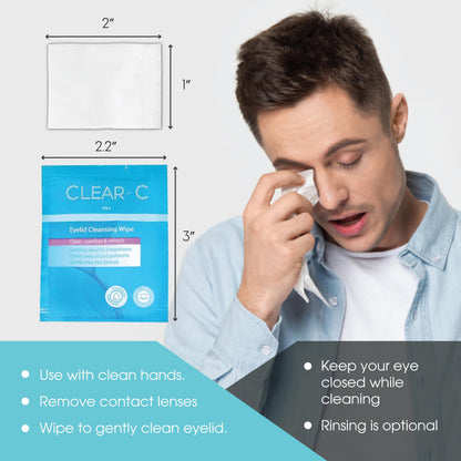 Diamond Wipes Clear C hypoallergenic eyelid wipes for sensitive eyes