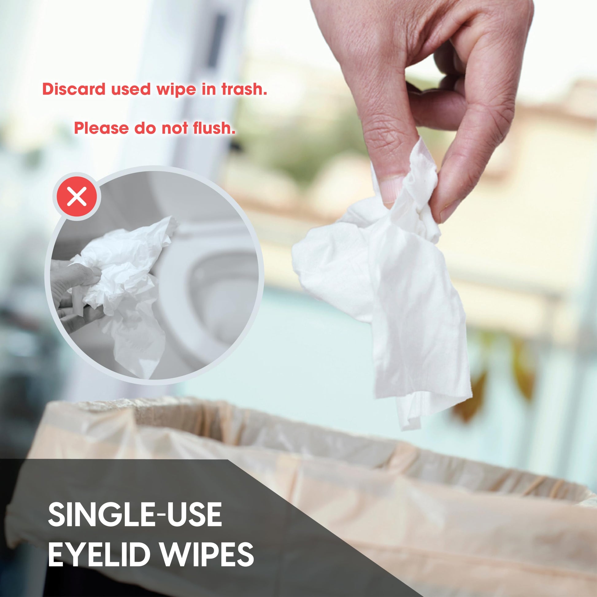 Clear C non-irritating eye wipes for removing makeup and debris