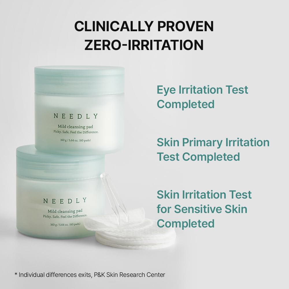 Minimalist green packaging of triple deep cleansing pads on a clean background