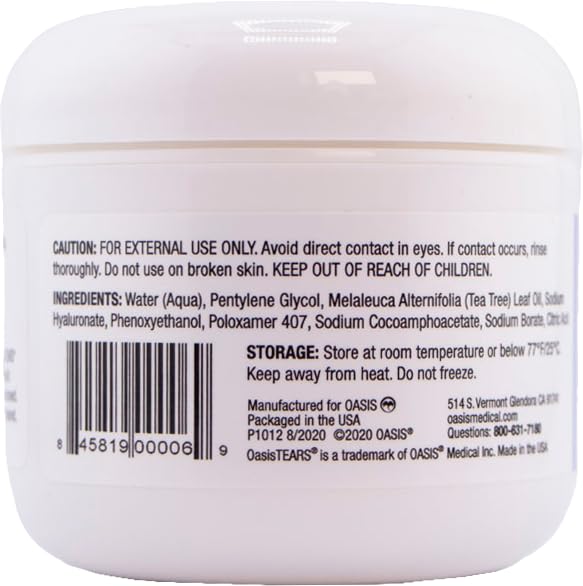 Close up of Oasis medical lid and lash pre-soaked wipes