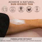 Beauty By Earth natural tanning lotion close up on bottle