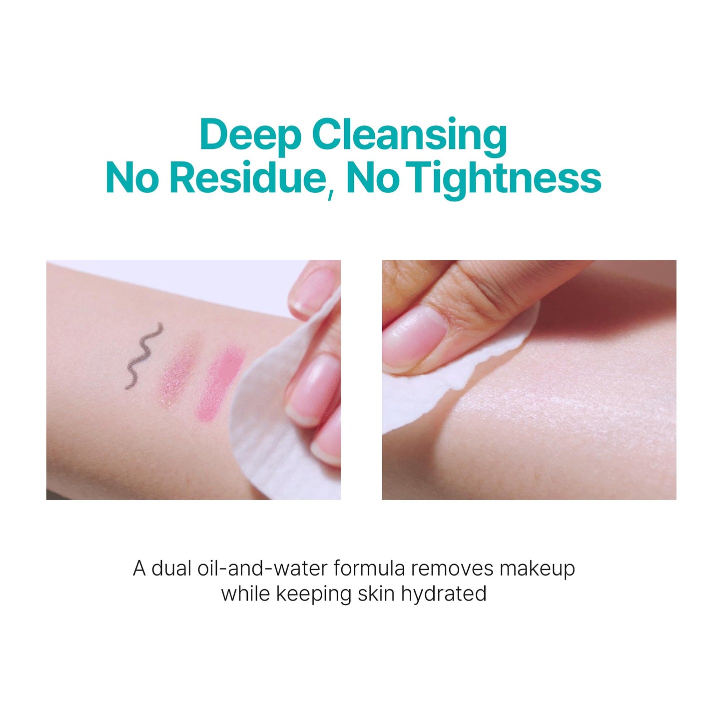 Pre-soaked makeup remover pads featuring embossed and smooth texture sides.