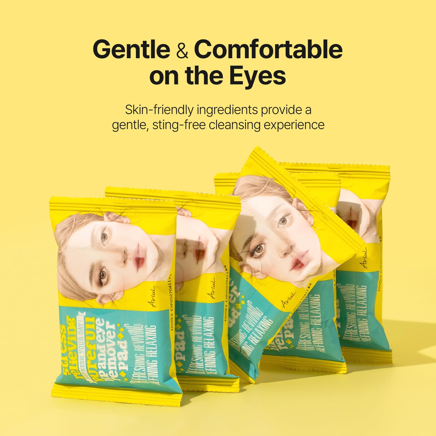 Natural botanical oils and plant extracts ingredients highlighted on makeup remover wipes.
