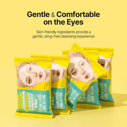 Natural botanical oils and plant extracts ingredients highlighted on makeup remover wipes.