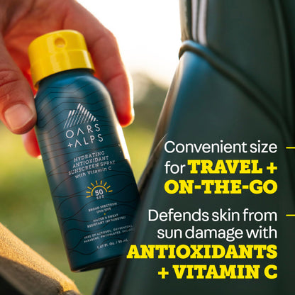 Oars + Alps SPF 50 travel size spray bottle