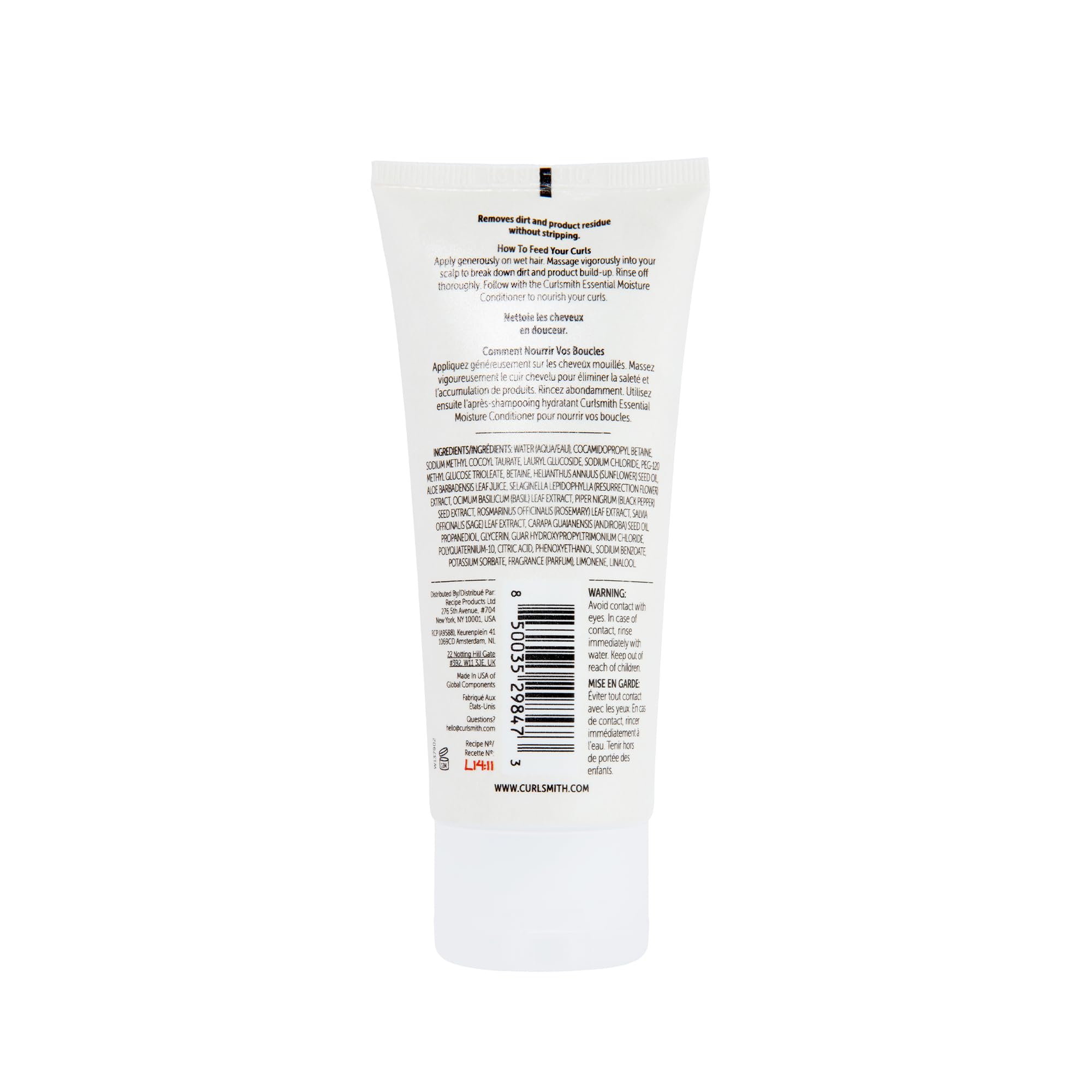 Travel size Curlsmith co-wash tube packaging