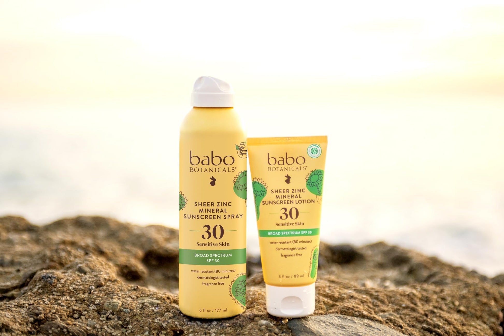 Close up of Babo Botanicals sunscreen SPF 30 label