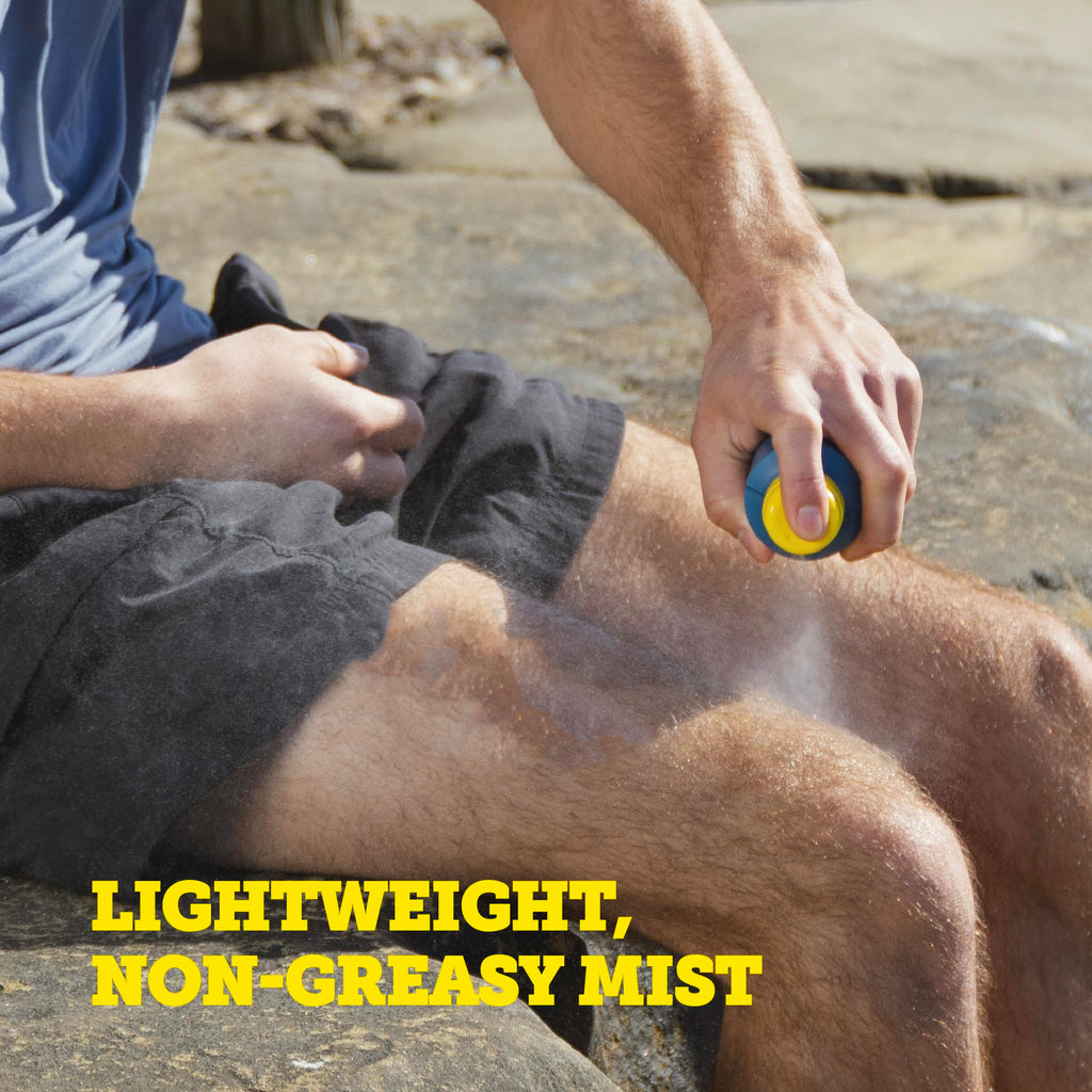 Oars + Alps lightweight sunscreen spray lifestyle packaging display