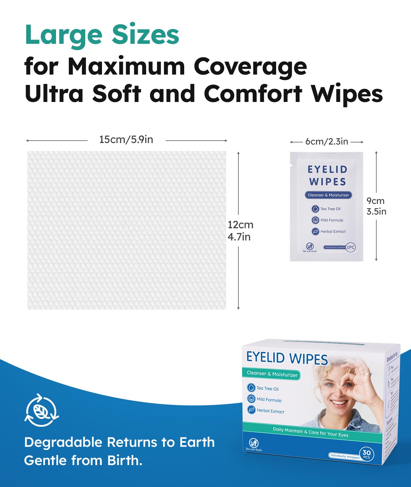 Linzercin eyelid wipes travel essential display