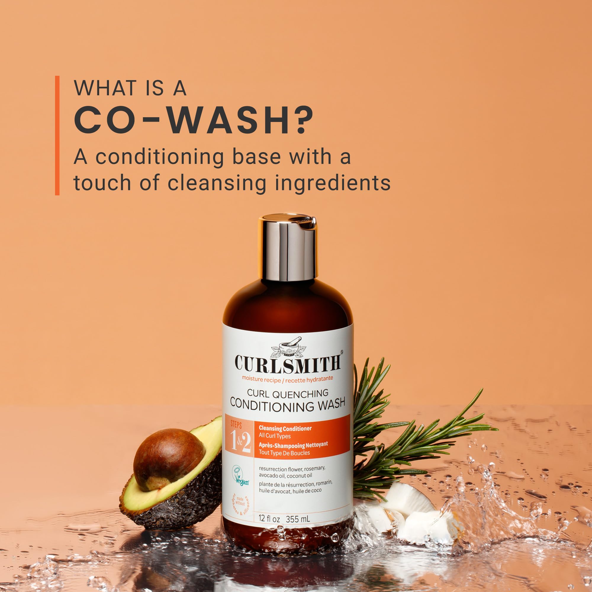Curlsmith co-wash for wavy curly and coily hair