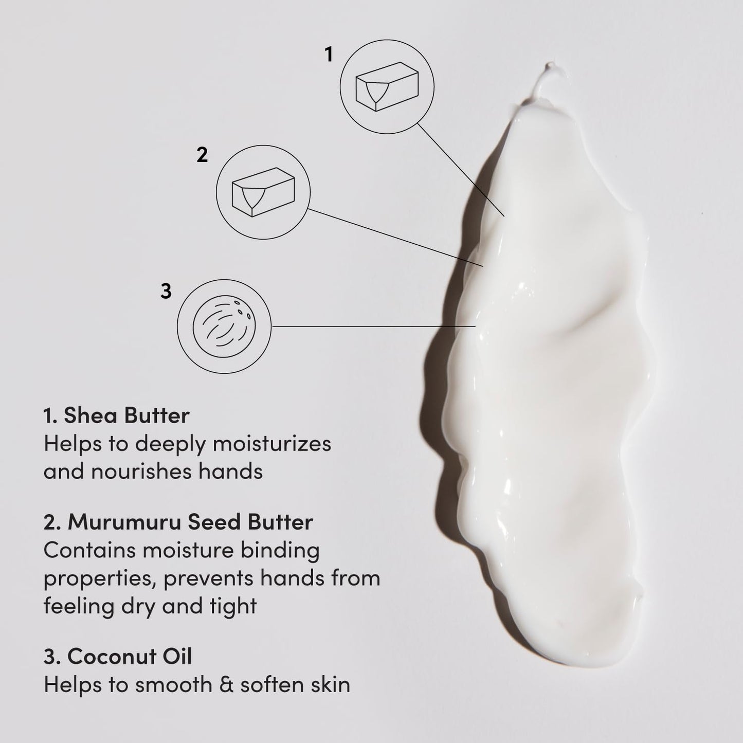 OUAI deep moisturizing hand treatment with shea butter three ounce size product shot