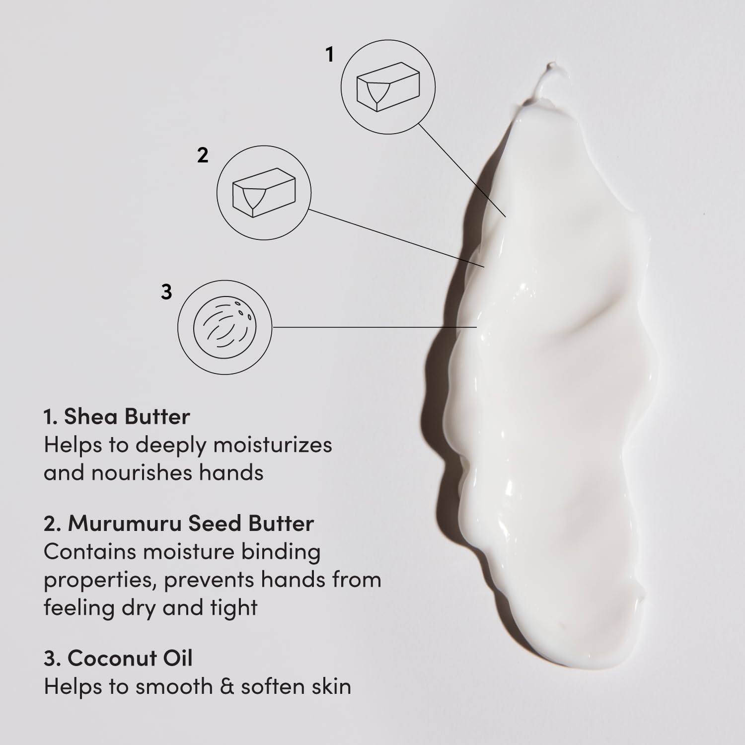 OUAI deep moisturizing hand treatment with shea butter three ounce size product shot