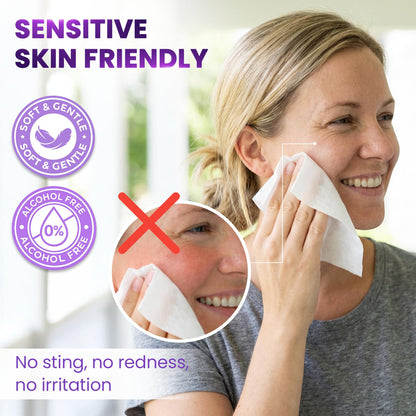 BeautyFrizz lavender makeup remover wipes side profile